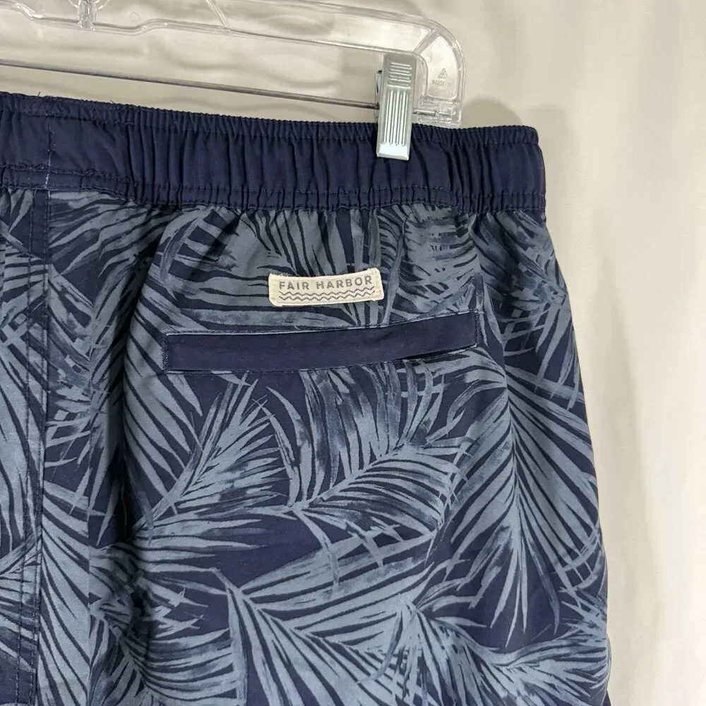 Fair Harbor Swim Trunks Men's XXL Blue Floral Hawaiian Drawstring Pull On 8